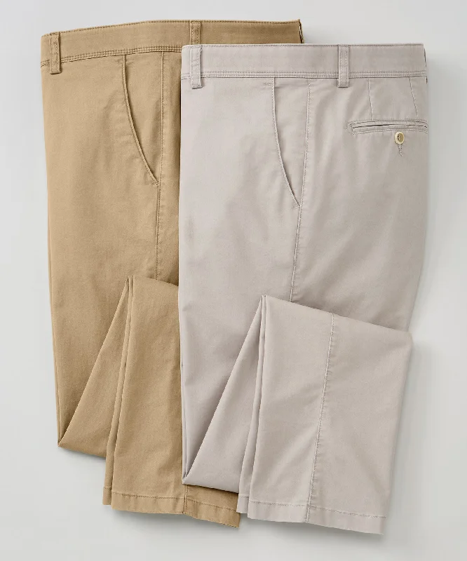 Flat-Front Broken Twill Pant