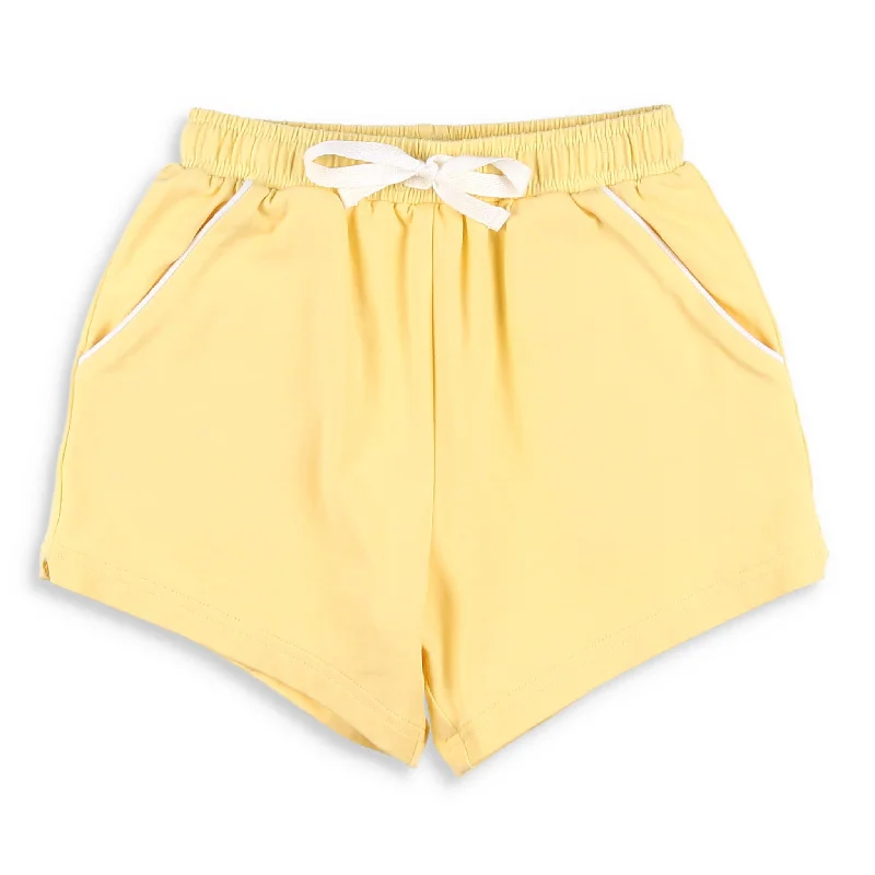 Boys Shrimp Shorts - Yellow Knit Traditional Men's Country