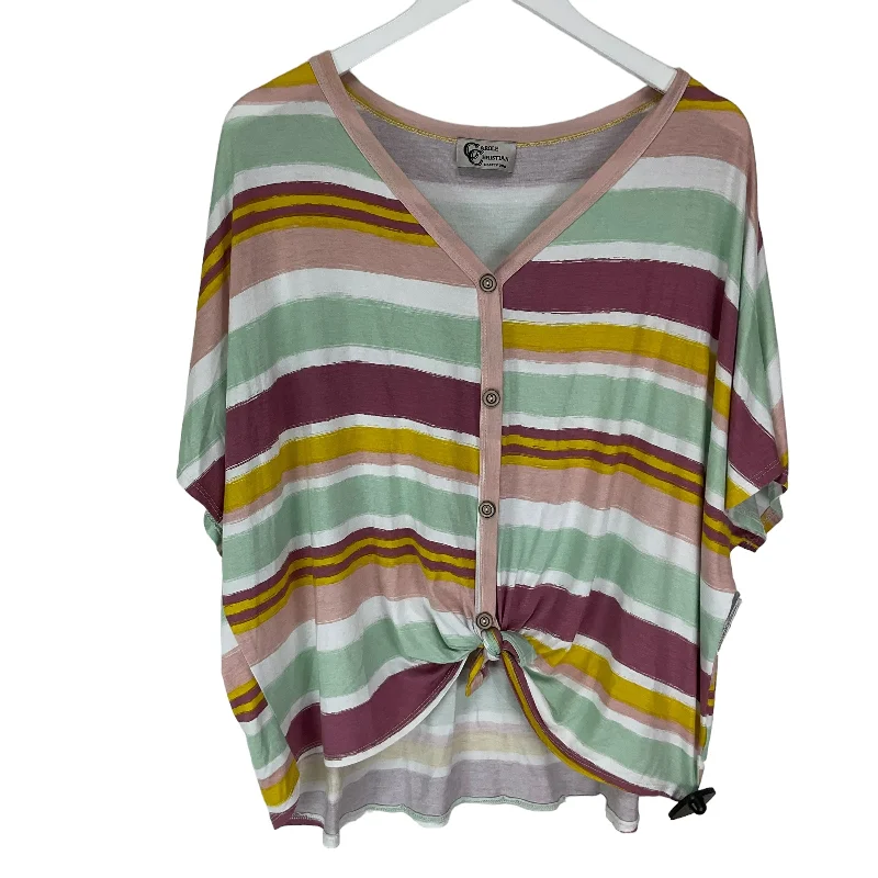 Multi-colored Top Short Sleeve Clothes Mentor, Size M Edgy Men's Punk
