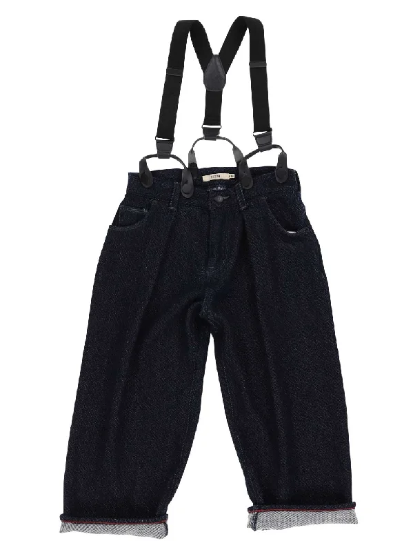 Wide Silhouette Suspenders Pants