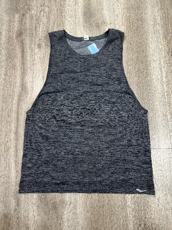 Athletic Tank Top By Saucony In Grey, Size: L Masculine Men's Thick