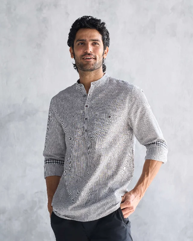 Pondicherry Shirt - Charcoal Stripe Tailored