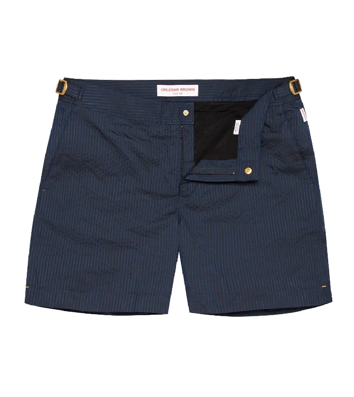ORLEBAR BROWN Bulldog Tonal Seersucker Stripe Swim Shorts Confident Men's High