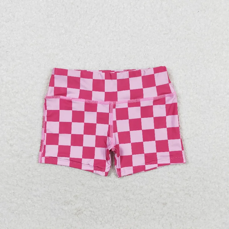 SS0218 Pink plaid shorts high quality wholesale mixed children clothing