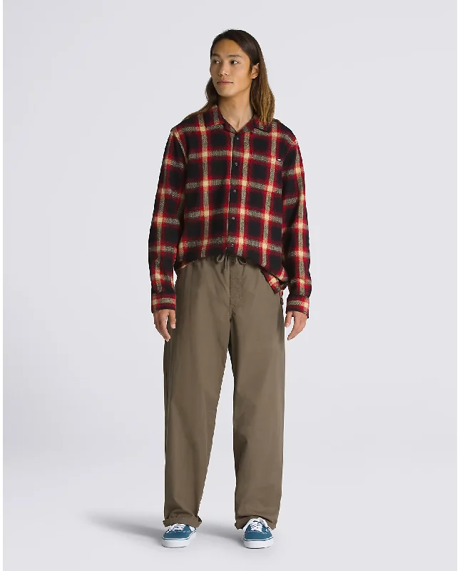 Vans Mens Range Baggy Tapered Elastic Waist Pant Canteen Polished Men's Satin