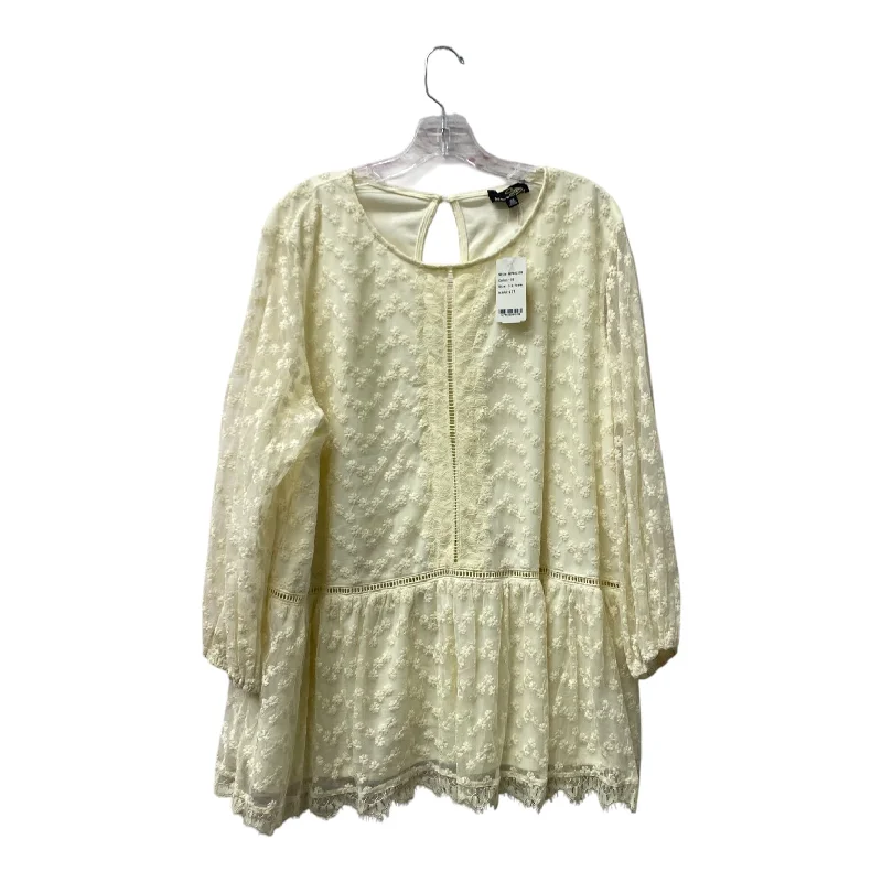 Top Ls By Suzanne Betro In Yellow, Size:3X Monochromatic All