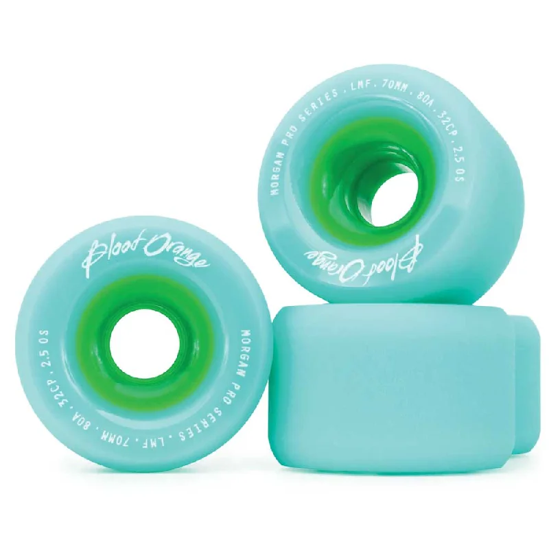 Blood Orange Morgan Pro Series 70mm, 80a Longboard Wheels - Seafoam Gym
