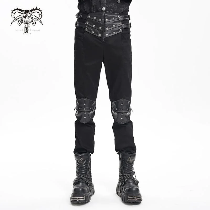 Men's Gothic Buckle-up Studs Trousers