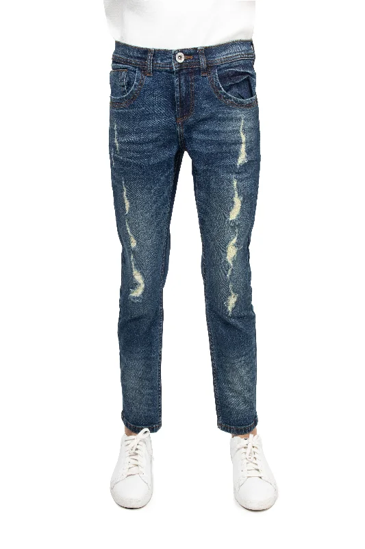 Raw X Skinny Look Stretch Jeans With Fashion Rips For Boys Stylish Men's Neon
