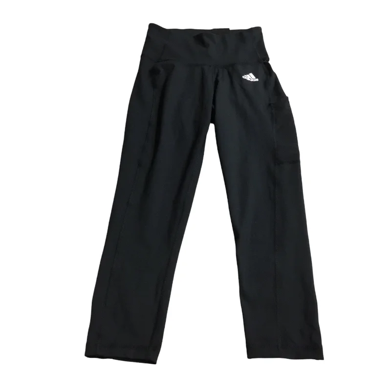 Athletic Leggings By Adidas In Black, Size: Xs Laid