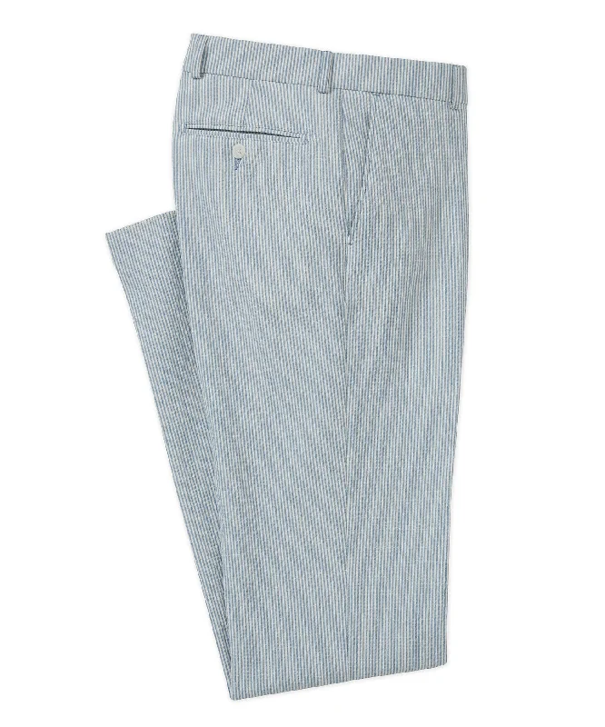 Seersucker Flat-Front Trouser