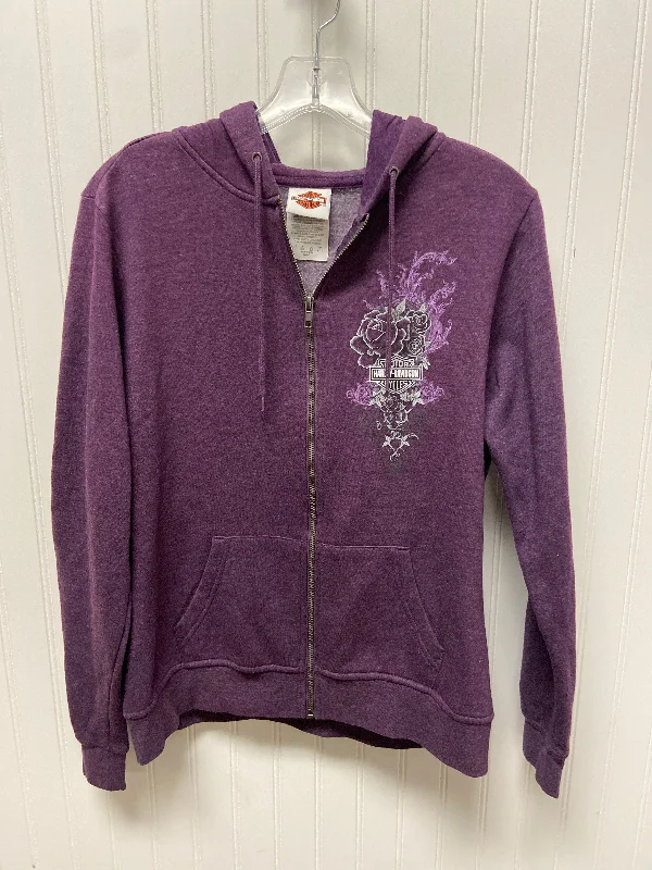 Sweatshirt Hoodie By Harley Davidson In Purple, Size: L