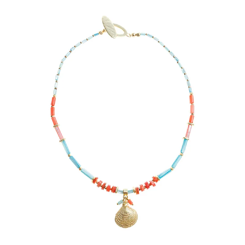 Pranella Nerissa Short Scallop Shell Necklace - Gold Streetwear Style