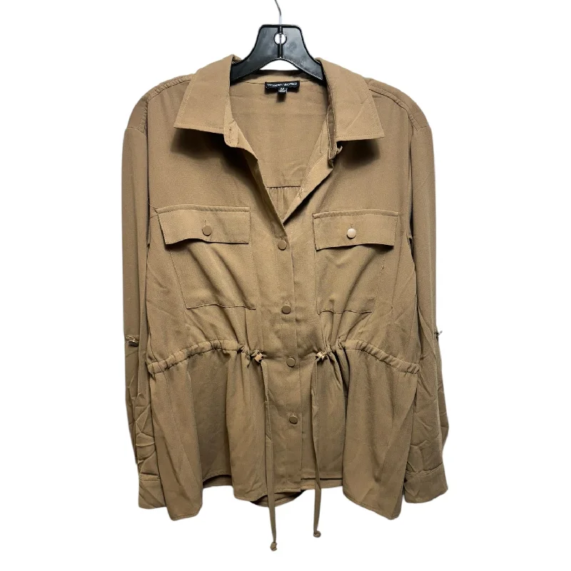 Top Long Sleeve By Modern Works In Brown, Size: M Stylish Men's Neon