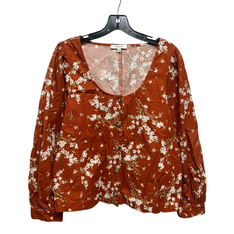 Top Long Sleeve By Madewell In Floral Print, Size: Xl Traditional Men's Wool