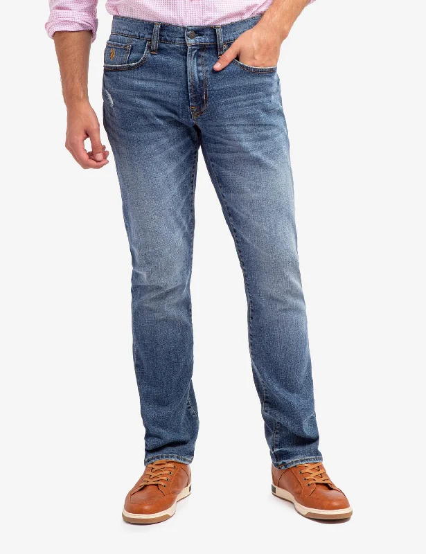 5 POCKET SLIM STRAIGHT FIT JEANS Masculine Men's 