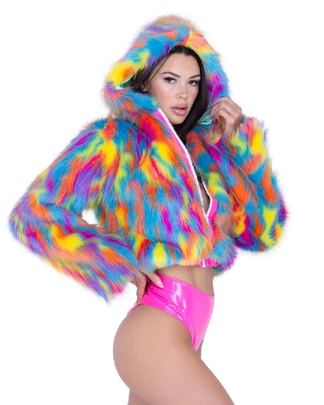Melted Crayon Hooded Crop Jacket Adventure