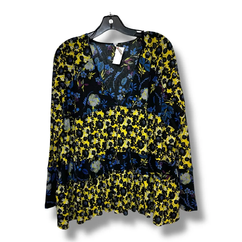 Top Long Sleeve By Free People In Multi-colored, Size: S Edgy Men's Punk