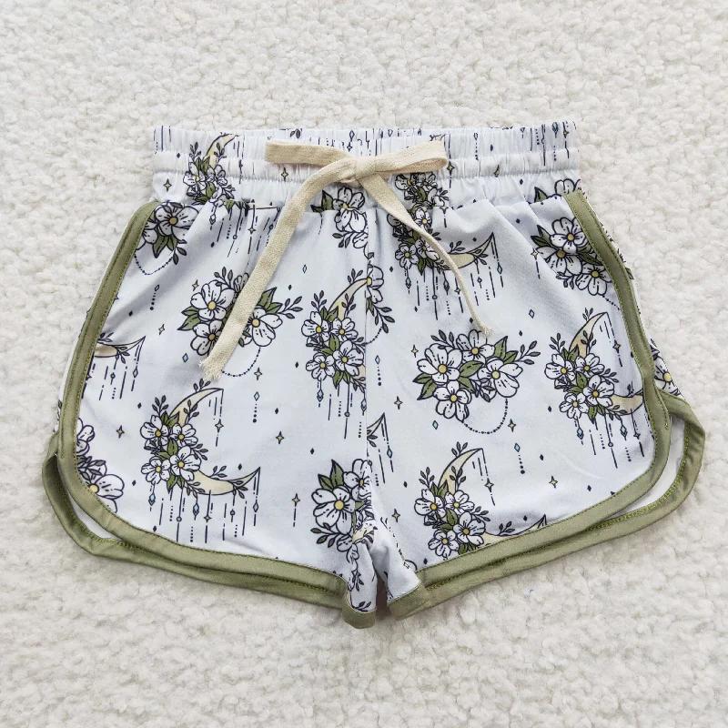 SS0084 Green Floral Boys Shorts Pants