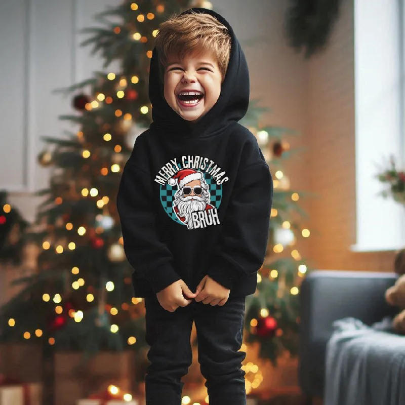 Merry Christmas Bruh Kids Hoodie