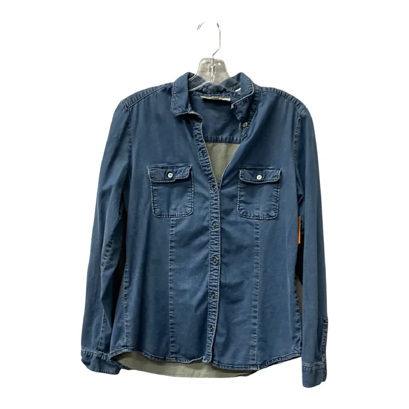 Top Ls By Loft In Blue Denim, Size:M Sporty Men's Athleisure 