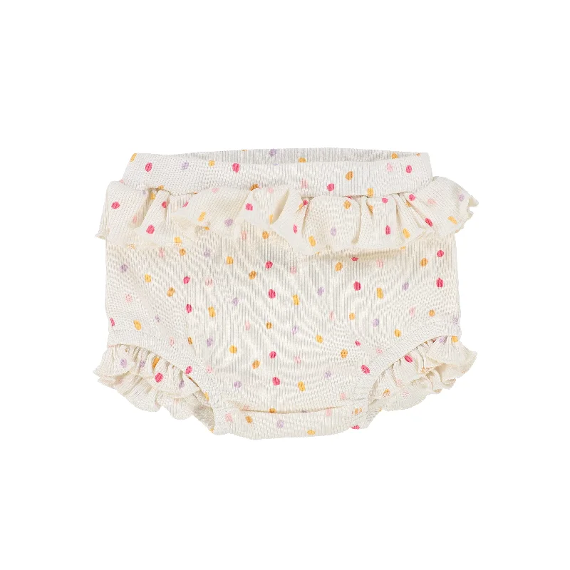 TUN TUN IVORY MULTICOLOR POLKA DOT RUFFLE BLOOMERS [Final Sale] Dapper Men's Bow