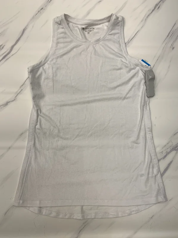 Athletic Tank Top By Athleta In White, Size: S Sleek Men's Metallic
