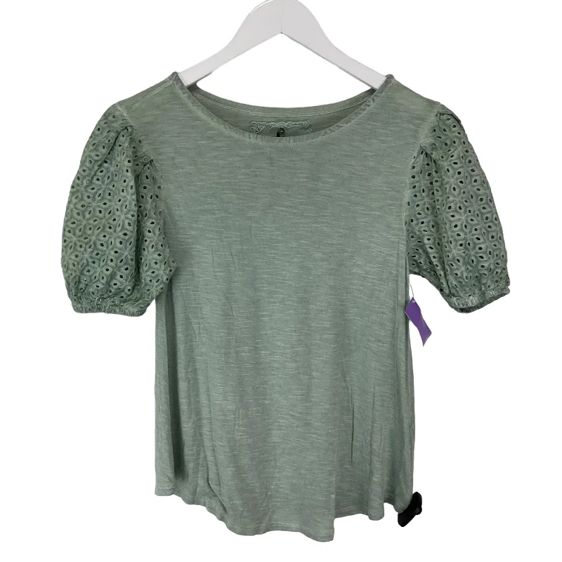Teal Top Short Sleeve Basic Cupio, Size M Vintage Men's 1970S Disco