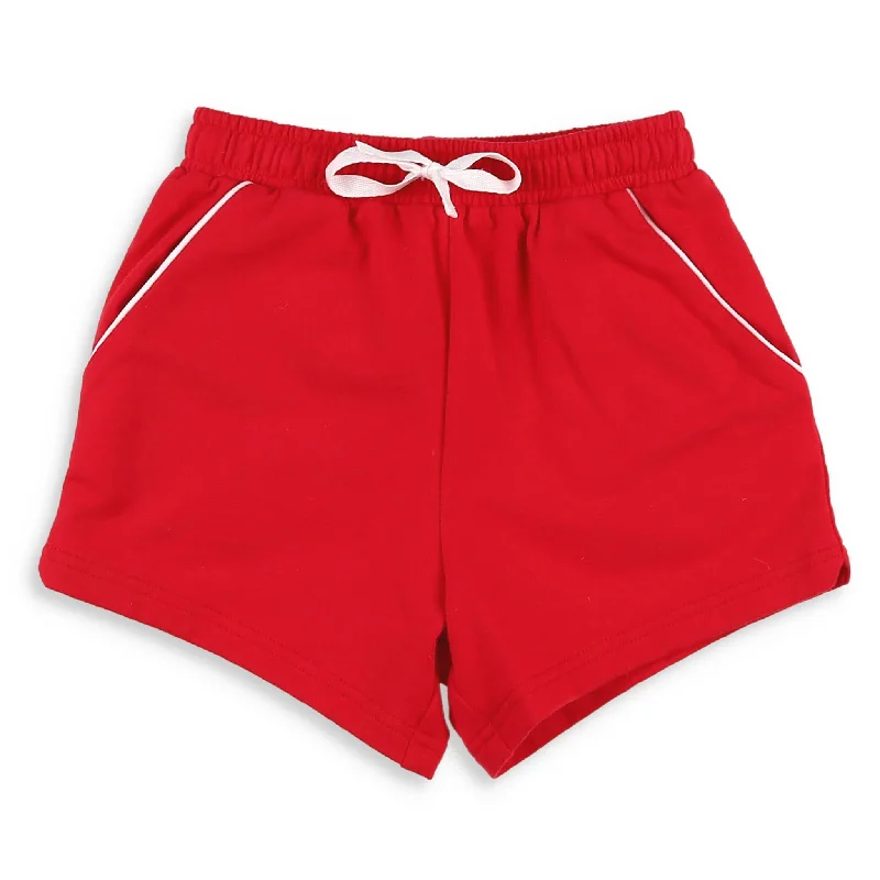 Boys Shrimp Shorts - Red Knit Adventure