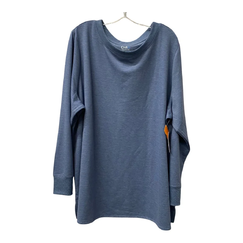 Top Ls By Croft And Barrow In Blue, Size:3X Elegant Men's Cashmere