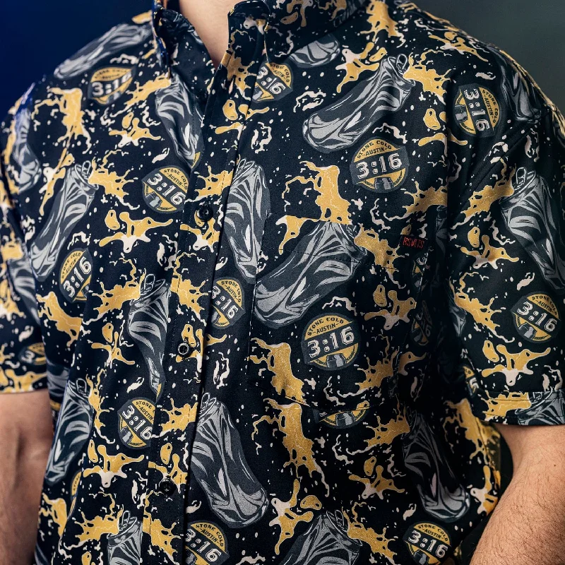 Stone Cold Steve Austin “Can of Whoopass” – KUNUFLEX Short Sleeve Shirt Bold Men's Statement