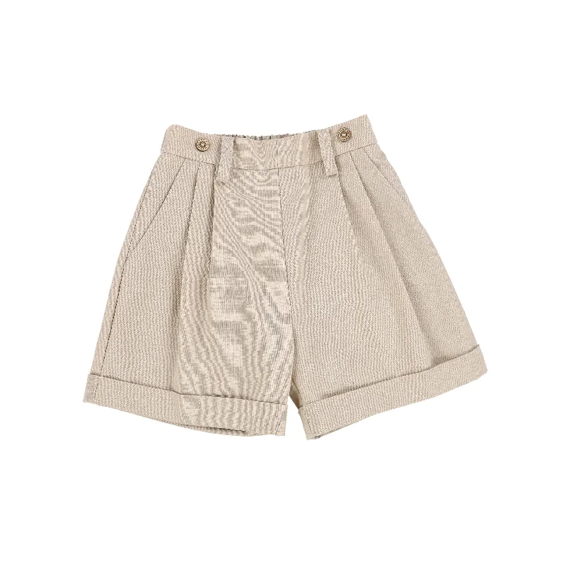 TAKE NOTE TAN PLEAT SHORTS [Final Sale] Monochromatic All