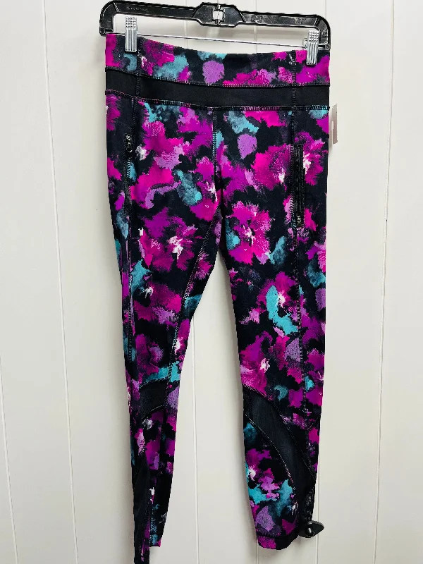 Athletic Leggings By Lululemon In Black & Purple, Size: 6 Elegant Men's Cashmere