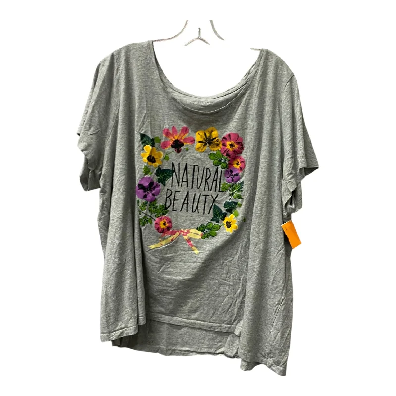 Top Ss By Woman Within In Grey, Size:2X Sophisticated Men's French
