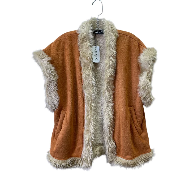 Vest Faux Fur & Sherpa By Cider In Orange, Size:S