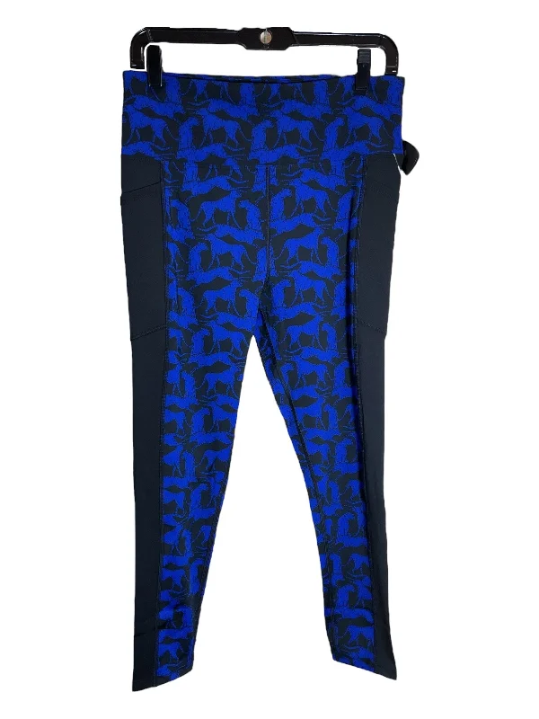 Athletic Leggings By Lularoe In Black & Blue, Size: L Tailored