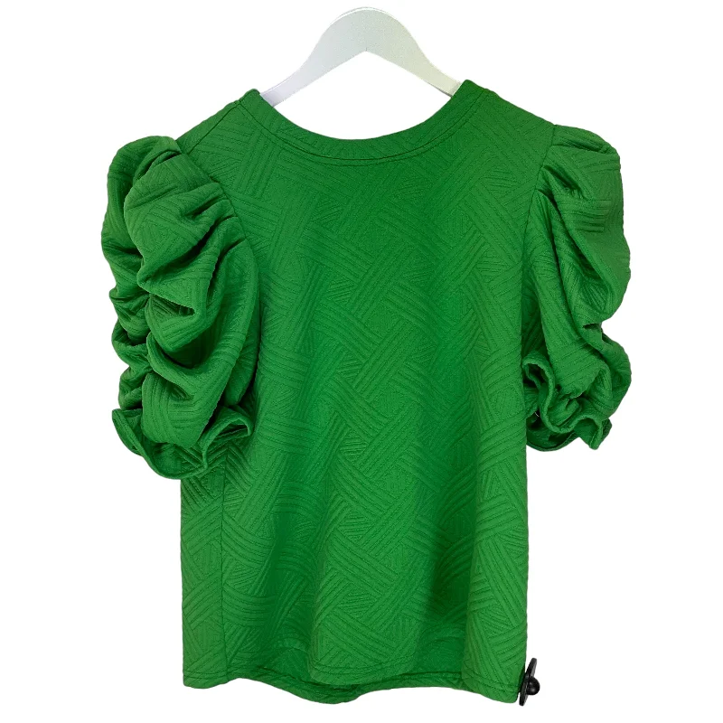 Green Top Short Sleeve Cmc, Size M Monochromatic Office Style
