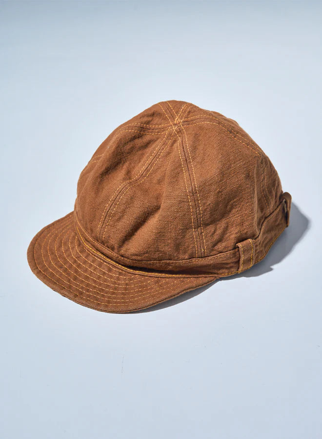 Samurai Jeans-15OZ HEAVY DUCK WORK CAP- Brown Trendy Men's Oversized