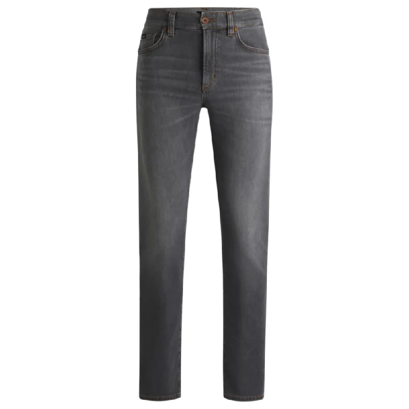 Slim-fit jeans in charcoal stretch denim with cashmere Lumberjack