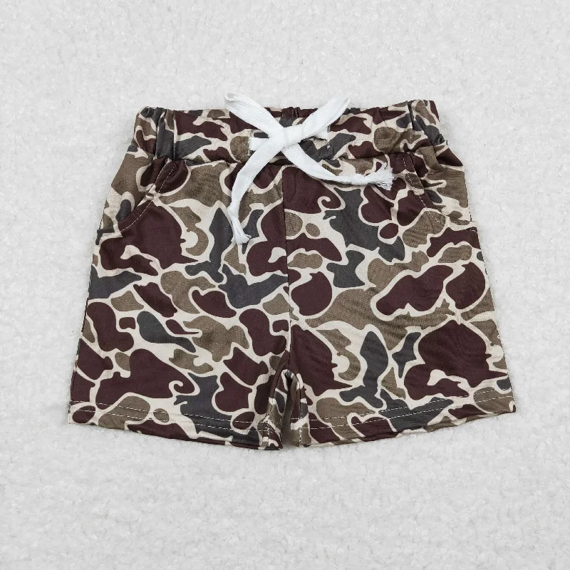 SS0202 Brown camouflage Drawstring Shorts Summer Clothes Western Boy Boutique Outfit RTS 202501