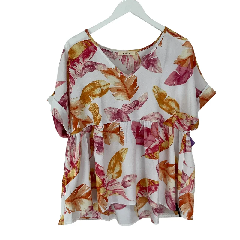 White Top Short Sleeve Entro, Size M Laid