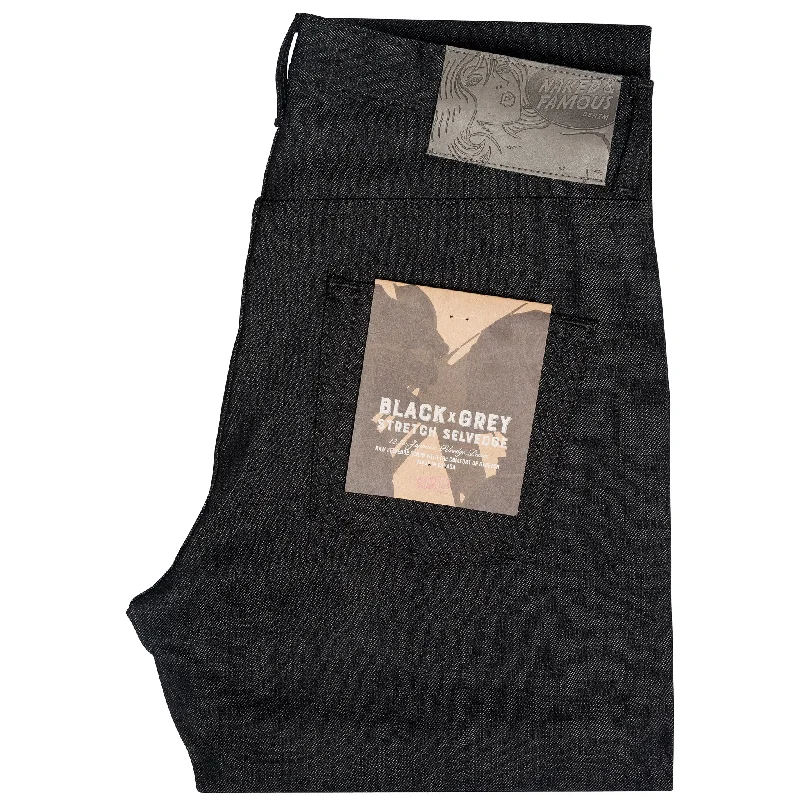 Easy Guy - Black x Grey Stretch Selvedge Hip Men's Retro