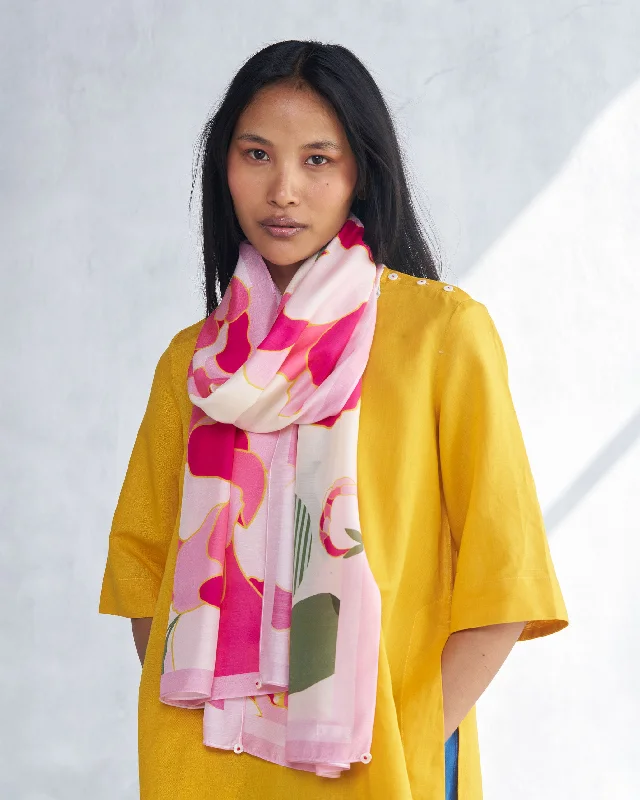 Peony Flair Scarf- Pink & Ivory Modern Men's 