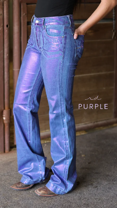 PURPLE METALLIC SIGNATURE TROUSER DENIM