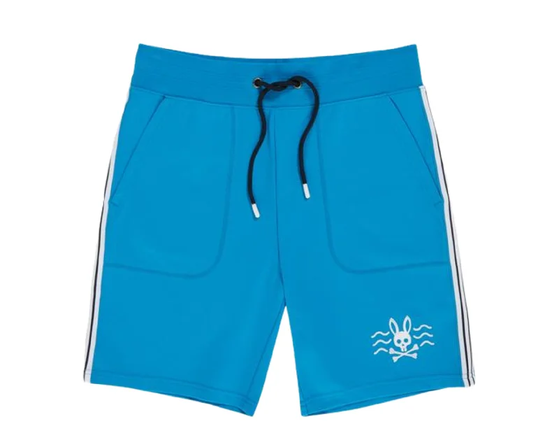 Psycho Bunny Filcham Aegean Sea Blue Men's Sweat Shorts B6R327P1FT-AEG Trendy Men's Scandinavian