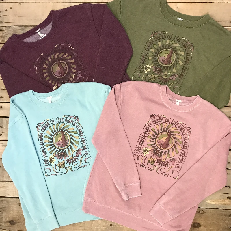 Sunburst Crewneck Practical Men's Multi