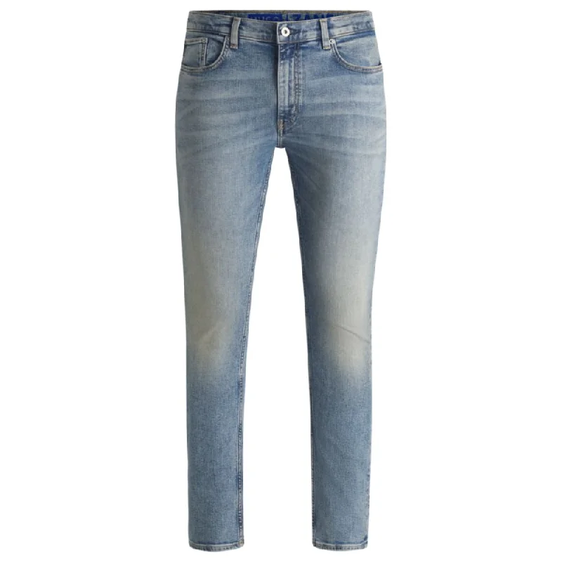 Extra-slim-fit jeans in stonewashed blue stretch denim Modern Men's Tech