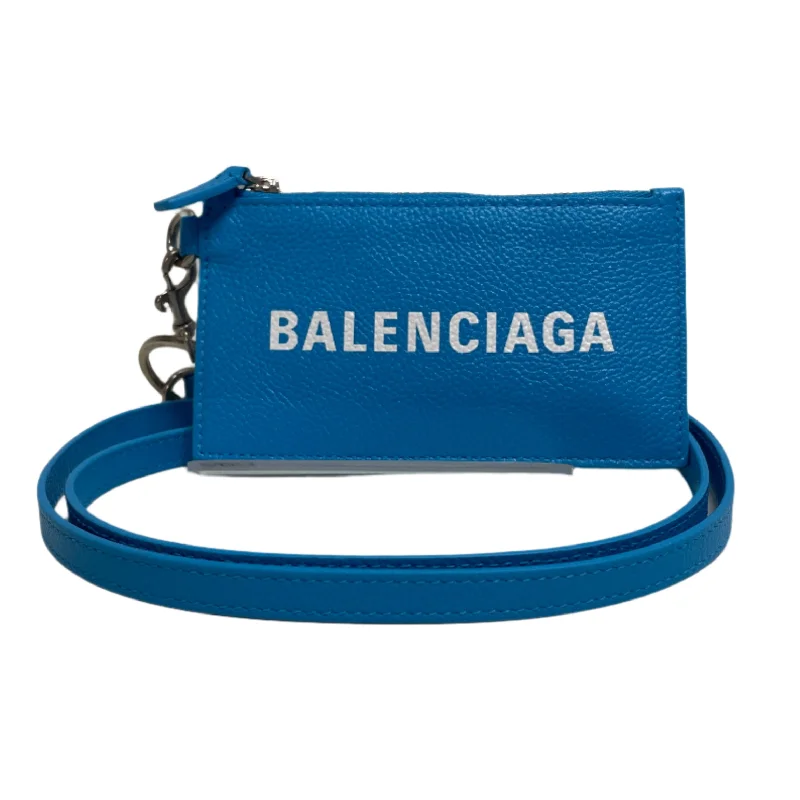 BALENCIAGA/Wallet/Leather/BLU/strap wallet Trendy Men's Bucket