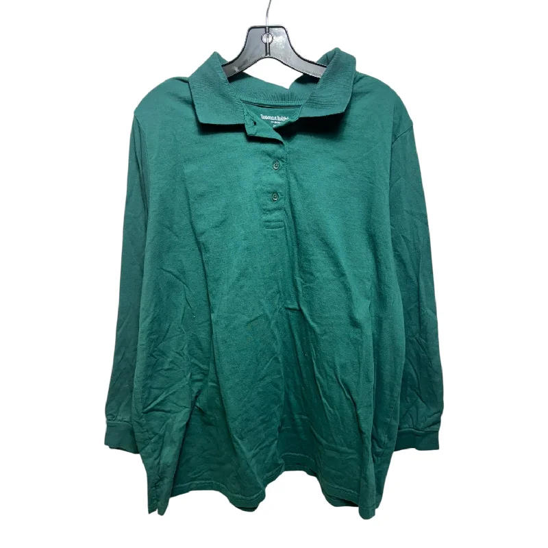 Top Long Sleeve Basic By Woman Within In Green, Size: 1x Elegant Men's Formal 