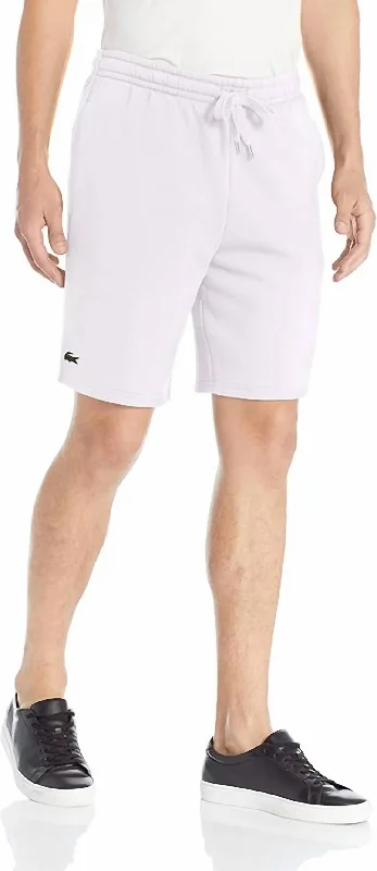 Sport Tennis Fleece Shorts In White Traditional Men's Wool